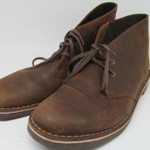 Clarks Bushacre Mens Brown Leather 2-eye Chukka Boots Size US 11.5 M  Made India